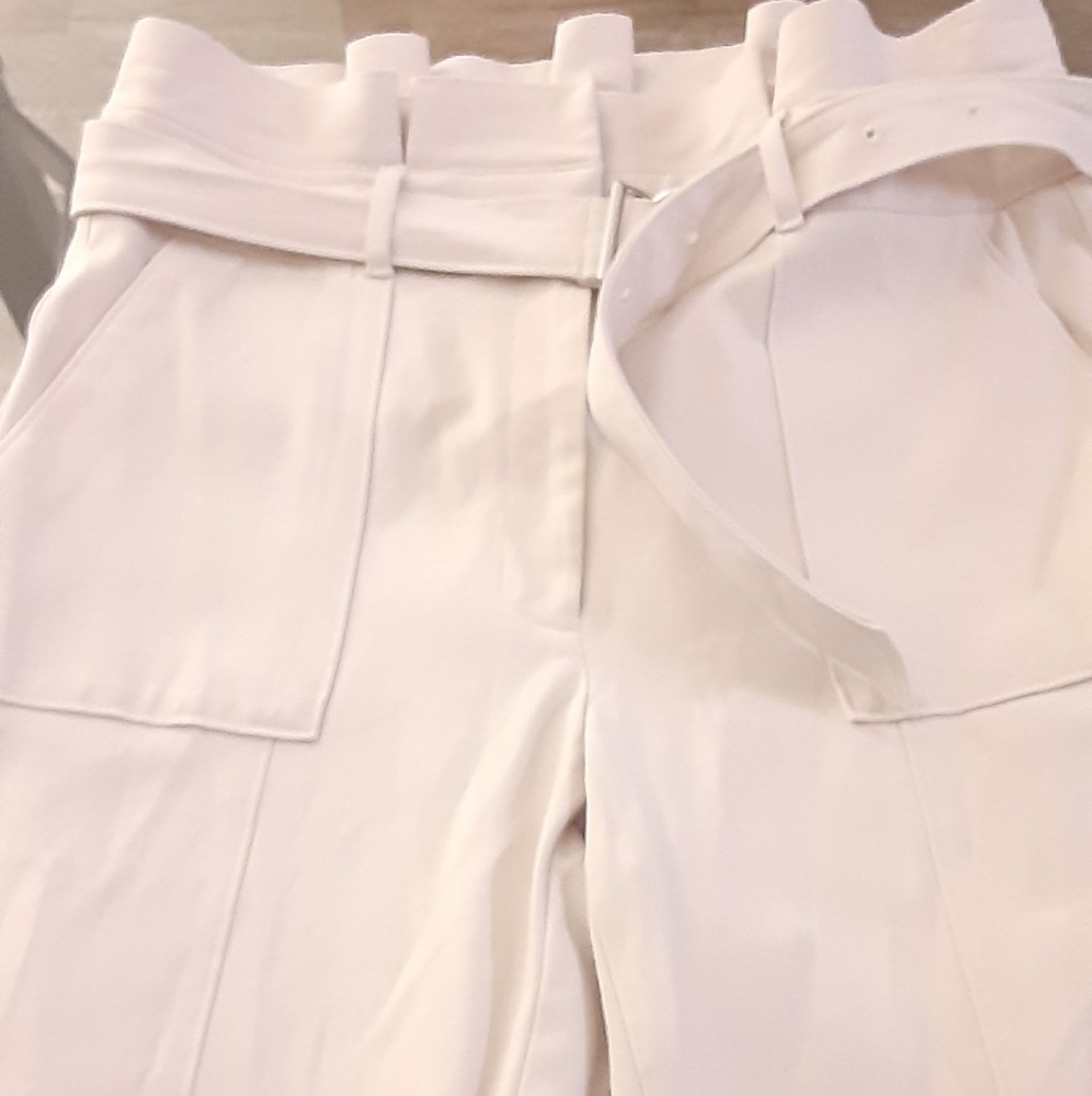 EUC WHBM Linen Color Paperbag Taper Ankle Pant